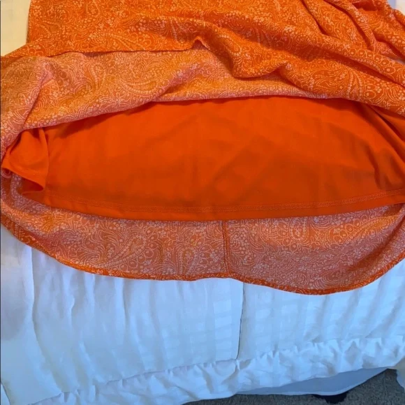 Old Navy Orange Paisley Open Shoulder Dress - Picture 12 of 13